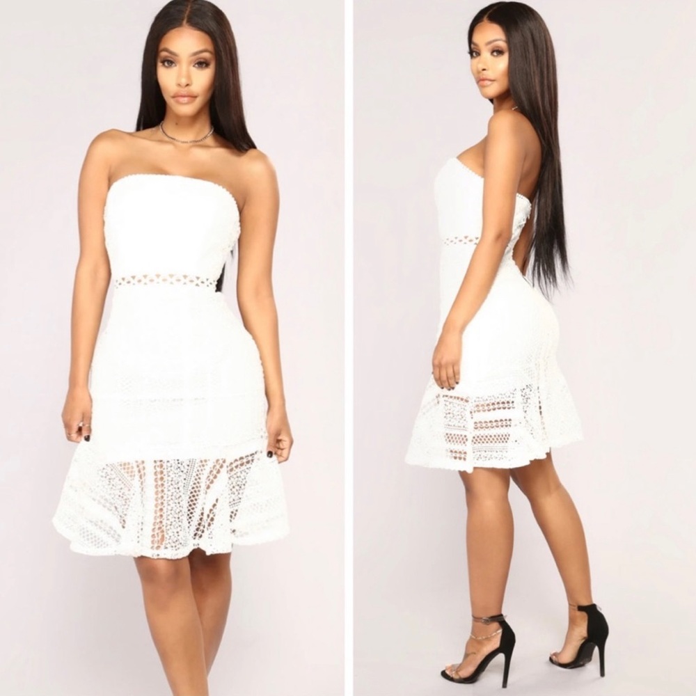 Fashion Nova Can’t Wait Crochet Strapless dress